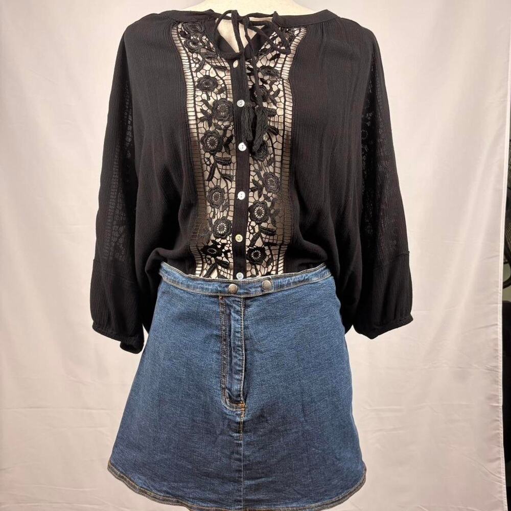 Vintage style denim mini skirt